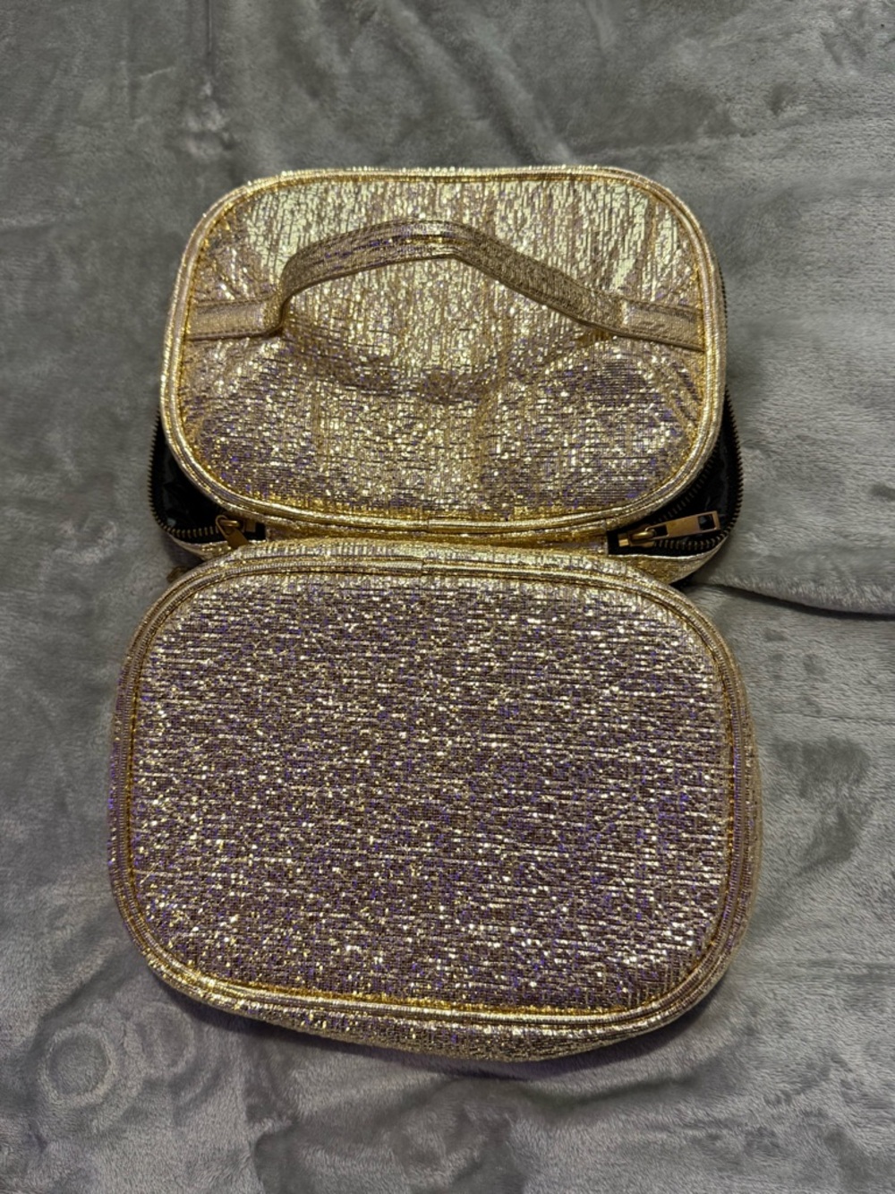 Rebel Athletic Gold Glitter Cosmetic Travel Case - Picture 6 of 6